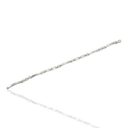 Bracciale Oro Bianco Oro 18 carati Targhe E Maglie Solo Oro cm. 20,5