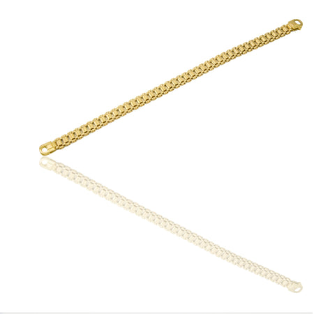 Bracciali Oro Giallo Oro 18 carati maglia morbida Solo oro 21,5 cm x 0,8cm
