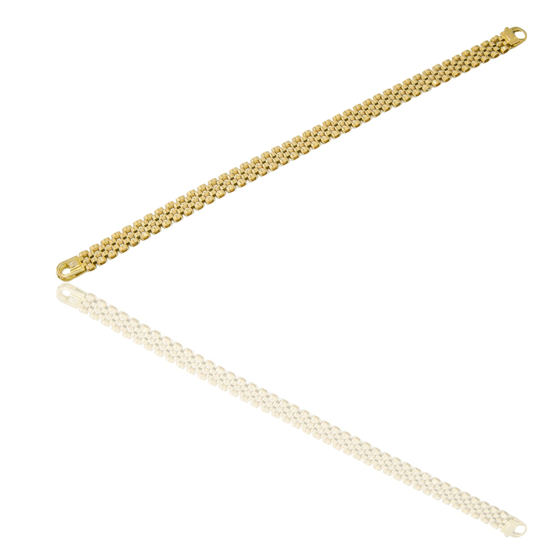 Bracciali Oro Giallo Oro 18 carati maglia morbida Solo oro 21,5 cm x 0,9cm
