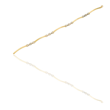 Bracciali Oro Giallo Oro Bianco Oro 18 carati maglie morbide e targhe alternate Solo oro 20,5cm x 0,4cm