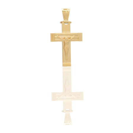 Ciondoli Oro Giallo Oro 18 carati Croce con Cristo rigata Solo oro 3,3 cm X 1,8cm