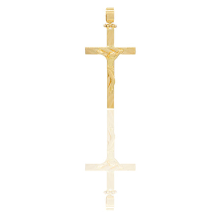 Ciondoli Oro Giallo Oro 18 carati Croce rigata con Cristo stilizzato Solo oro 4cm x 2cm