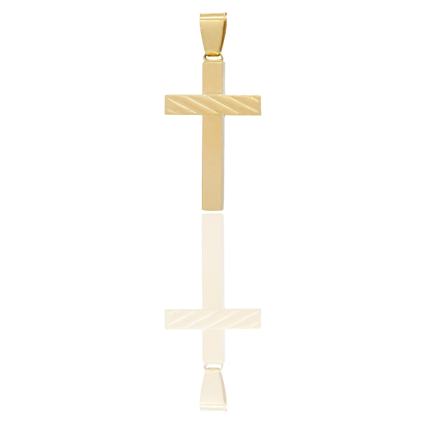 Ciondoli Oro Giallo Oro 18 carati Croce con Cristo rigata Solo oro 3,7cm x 1,9cm