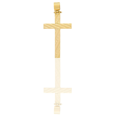 Ciondoli Oro Giallo Oro 18 carati Croce con Cristo rigata Solo oro 4,2cm x 2,1cm