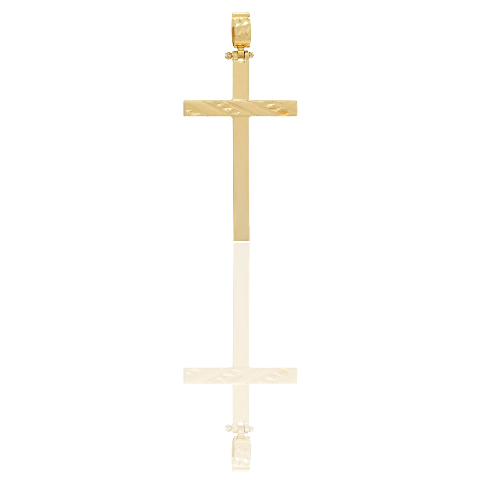 Ciondoli Oro Giallo Oro 18 carati Croce con Cristo Rigata e Diamantata Solo oro 4cm x 2 cm