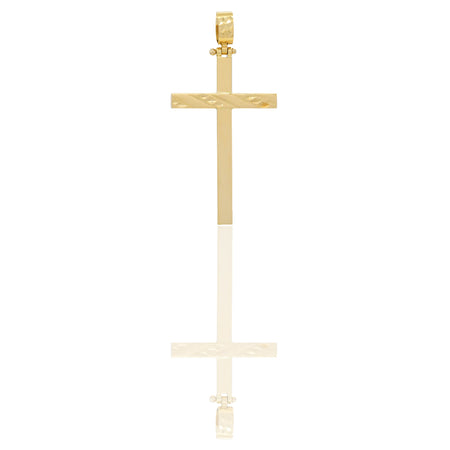 Ciondoli Oro Giallo Oro 18 carati Croce con Cristo Rigata e Diamantata Solo oro 4cm x 2 cm