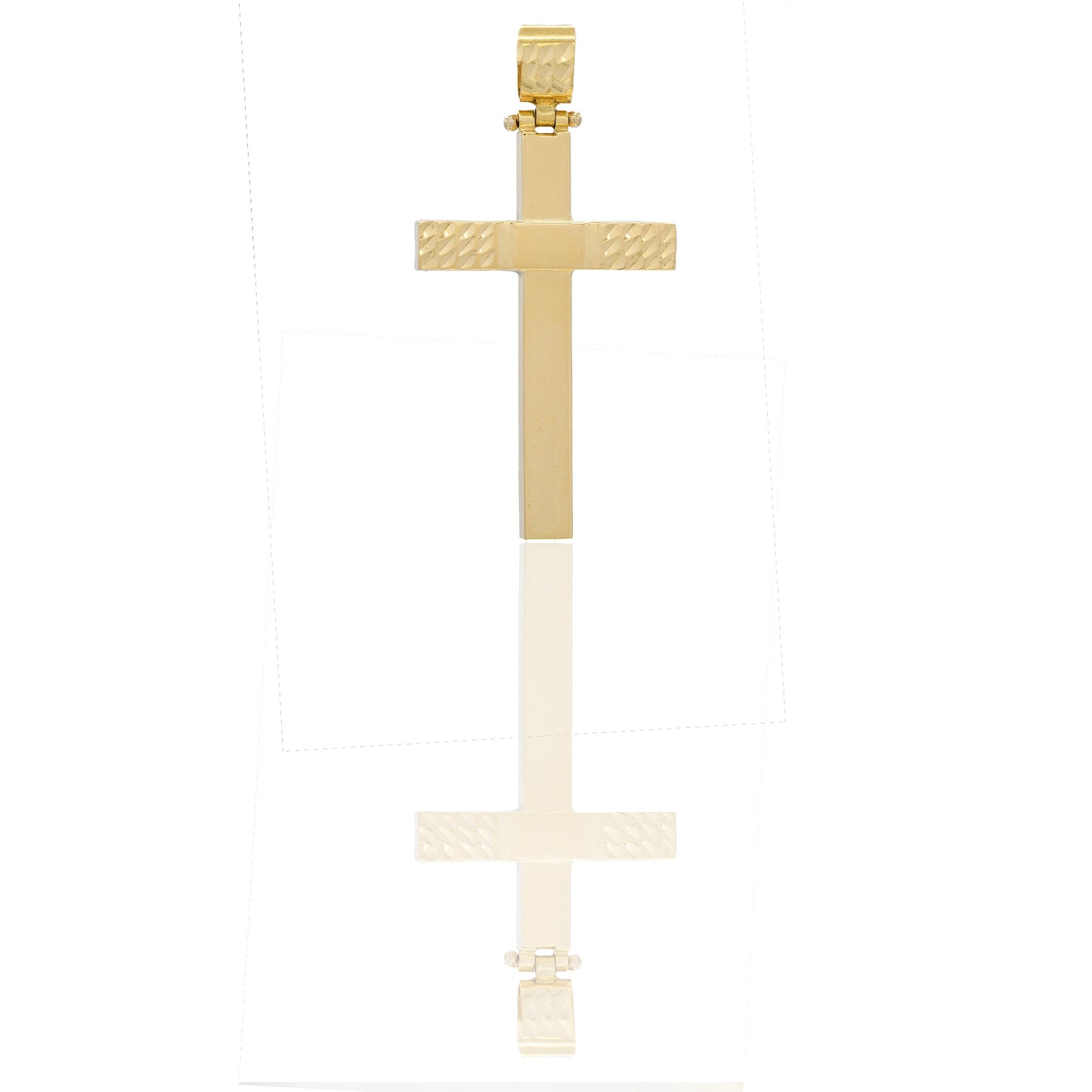 Ciondoli Oro Giallo Oro 18 carati Croce con Cristo diamantata Solo oro 4cm x 2 cm
