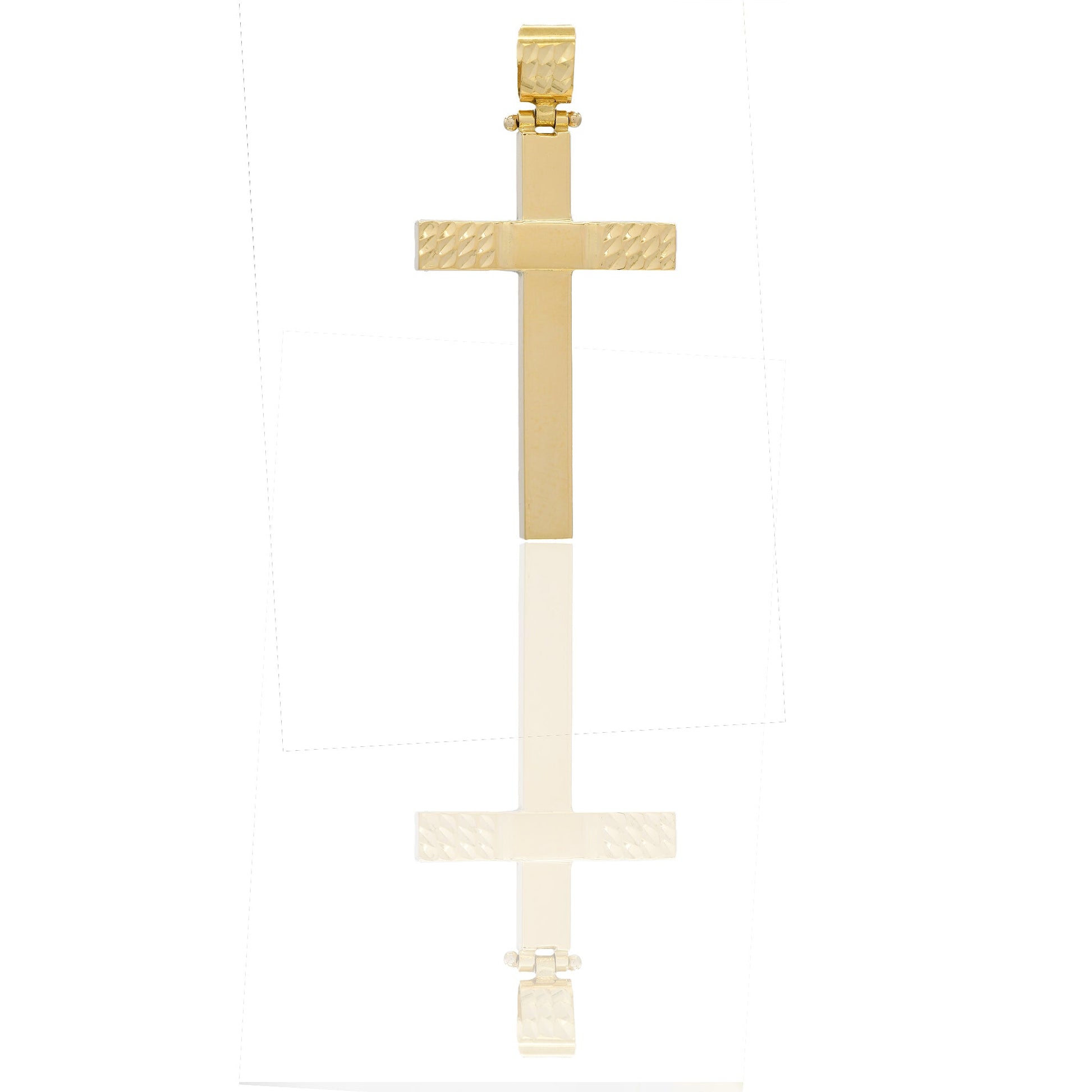 Ciondoli Oro Giallo Oro 18 carati Croce con Cristo diamantata Solo oro 4cm x 2 cm