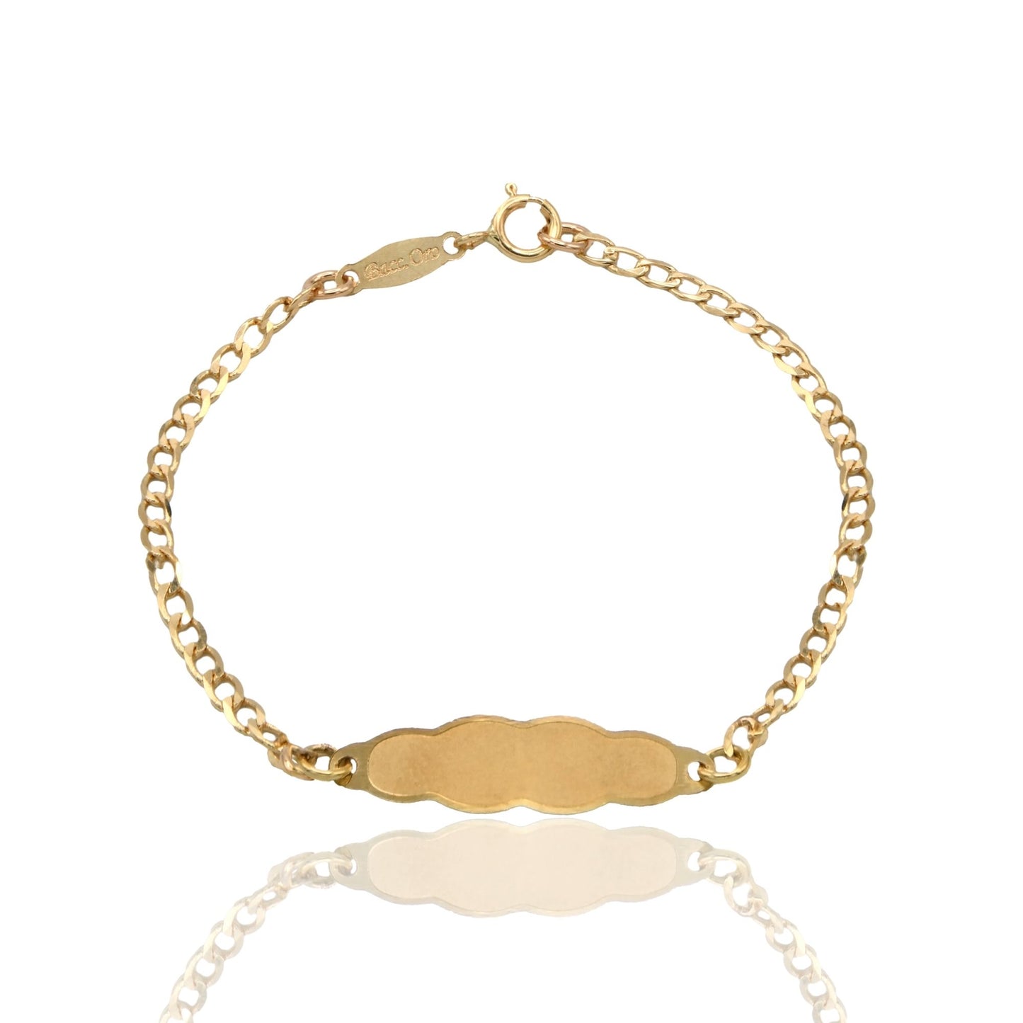 Bracciale Oro Giallo Oro 18 carati Baby Targa Nuvole Solo Oro