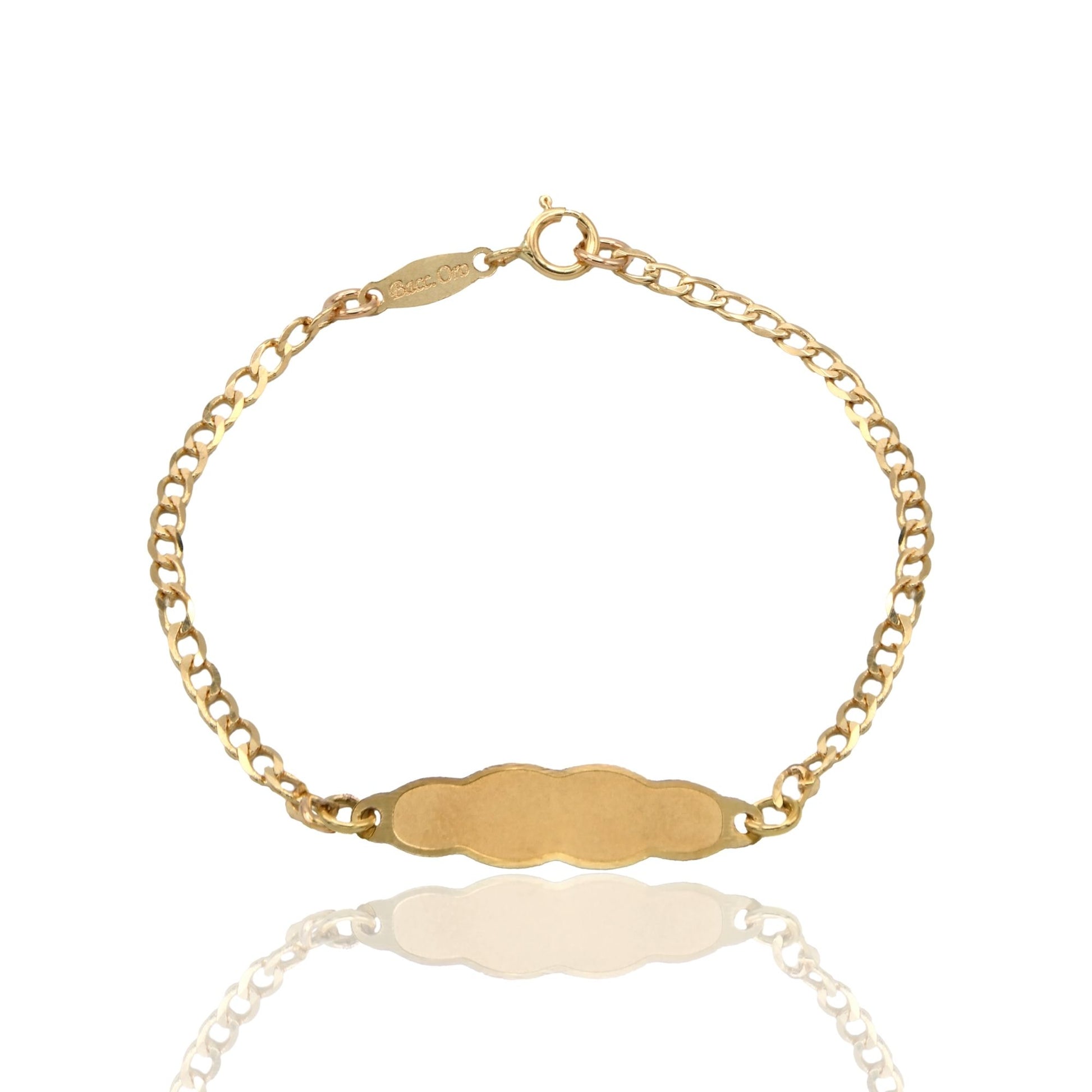Bracciale Oro Giallo Oro 18 carati Baby Targa Nuvole Solo Oro