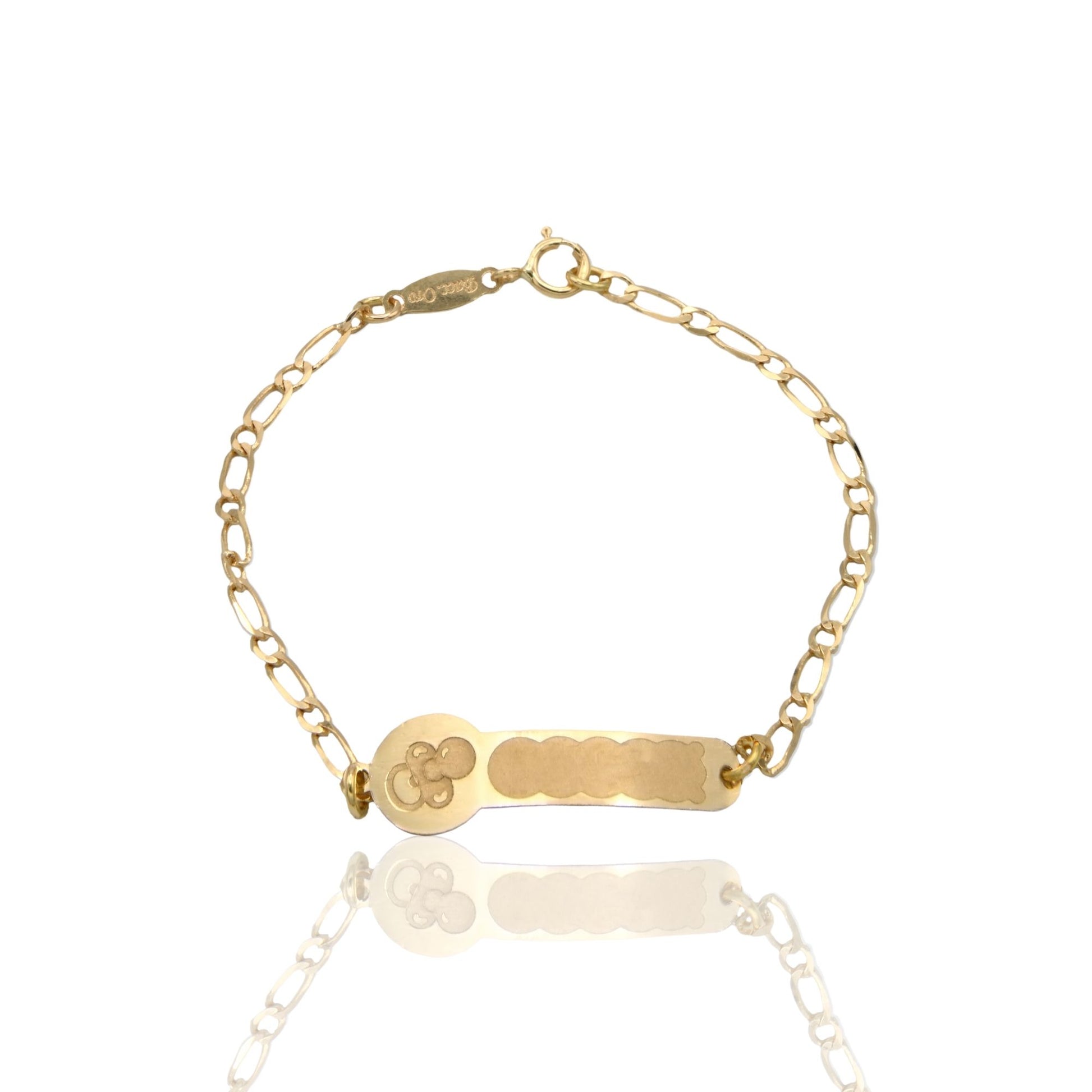 Bracciale Oro Giallo Oro 18 carati  Baby Targa Ciuccio Solo Oro cm. 13