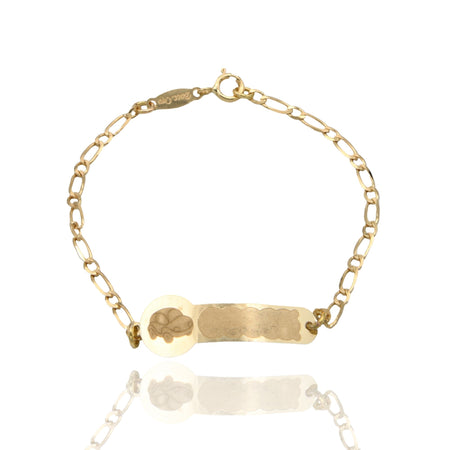 Bracciale Oro Giallo Oro 18 carati Baby Targa Macchina Solo Oro cm. 13
