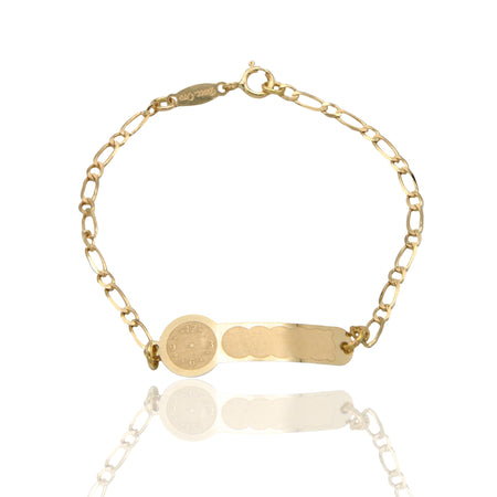 Bracciale Oro Giallo Oro 18 carati Baby Targa Orologio Solo Oro cm. 13