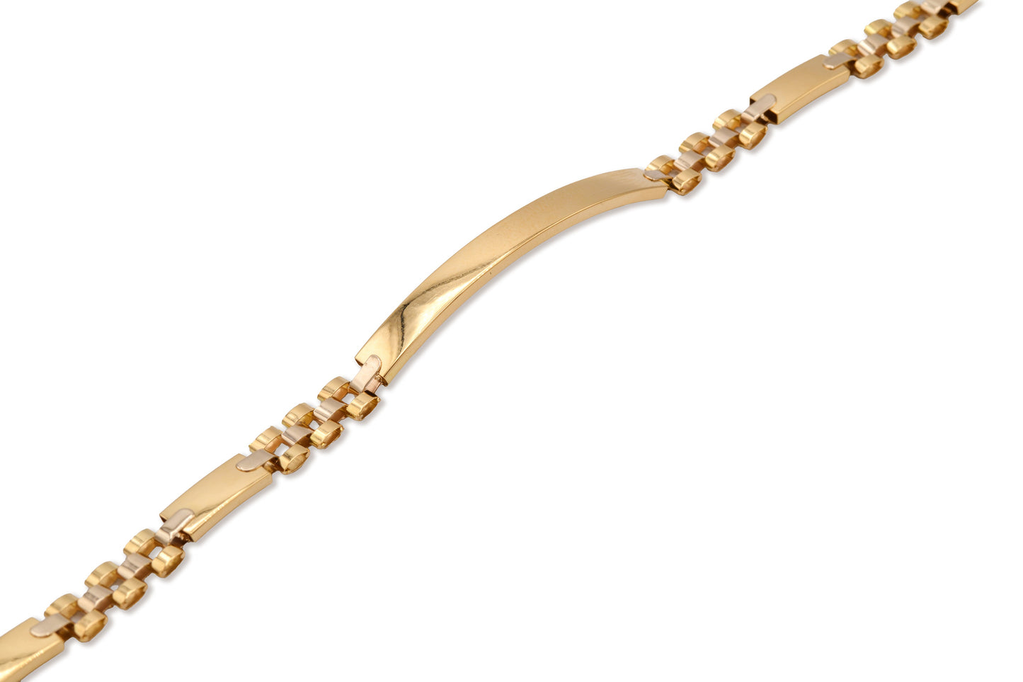Bracciale Oro Giallo Oro 18 carati Targa Centrale Solo Oro