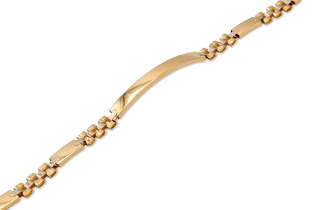 Bracciale Oro Giallo Oro 18 carati Targa Centrale Solo Oro