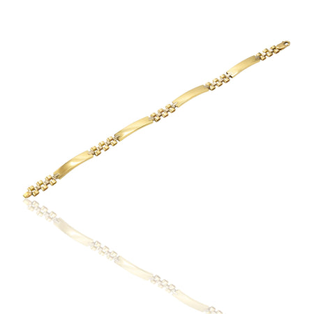 Bracciale Oro Giallo, Oro Bianco Oro 18 carati  Piastre Alternate Solo Oro 