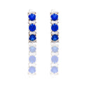 Orecchini Oro Bianco Oro 18 carati Cerchietto Trilogy Zirconi Bianchi, Zirconi Blu 