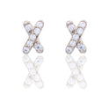 Orecchini Oro Bianco Oro 18 carati X Pavè Zirconi bianchi