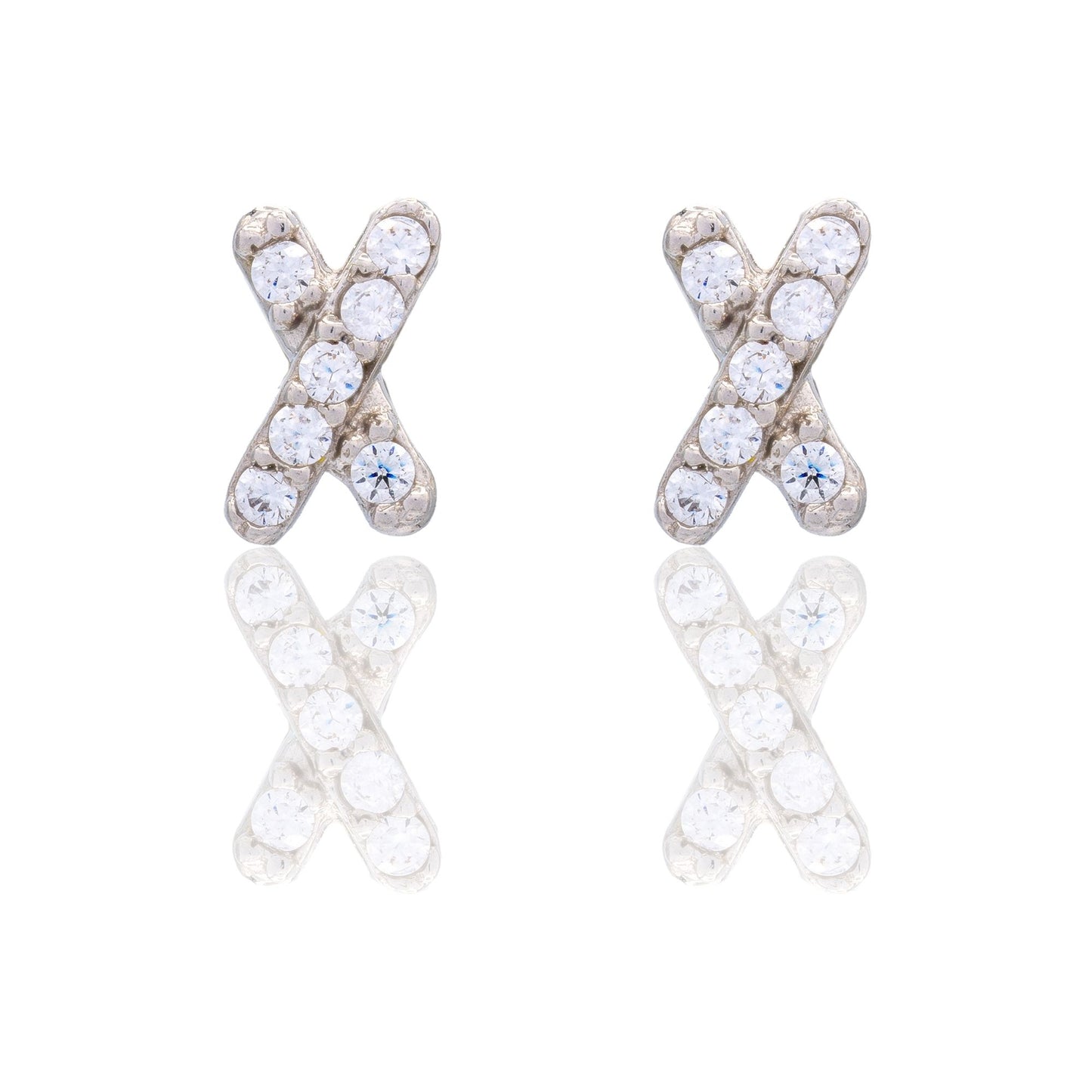 Orecchini Oro Bianco Oro 18 carati X Pavè Zirconi bianchi