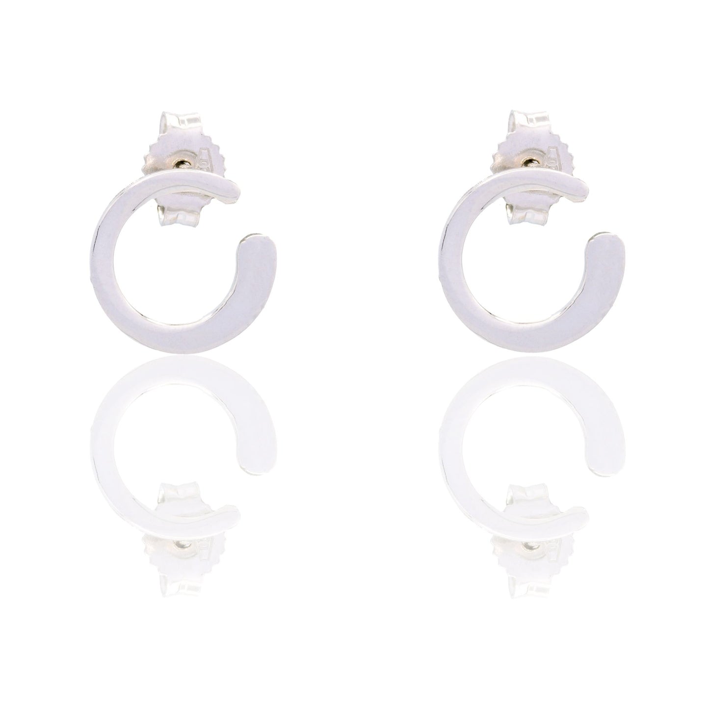 Orecchini Oro Bianco Oro 18 carati Semicerchio Solo Oro