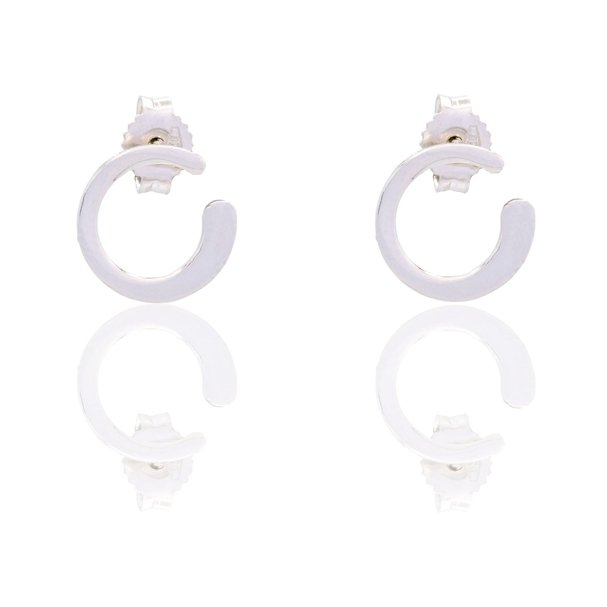 Orecchini Oro Bianco Oro 18 carati Semicerchio Solo Oro