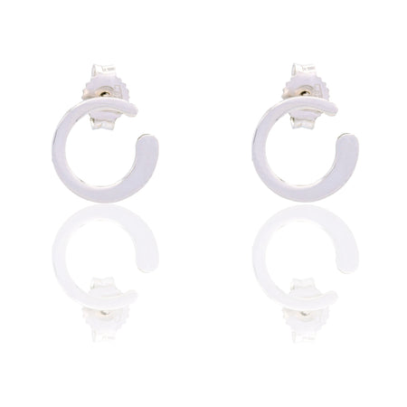 Orecchini Oro Bianco Oro 18 carati Semicerchio Solo Oro