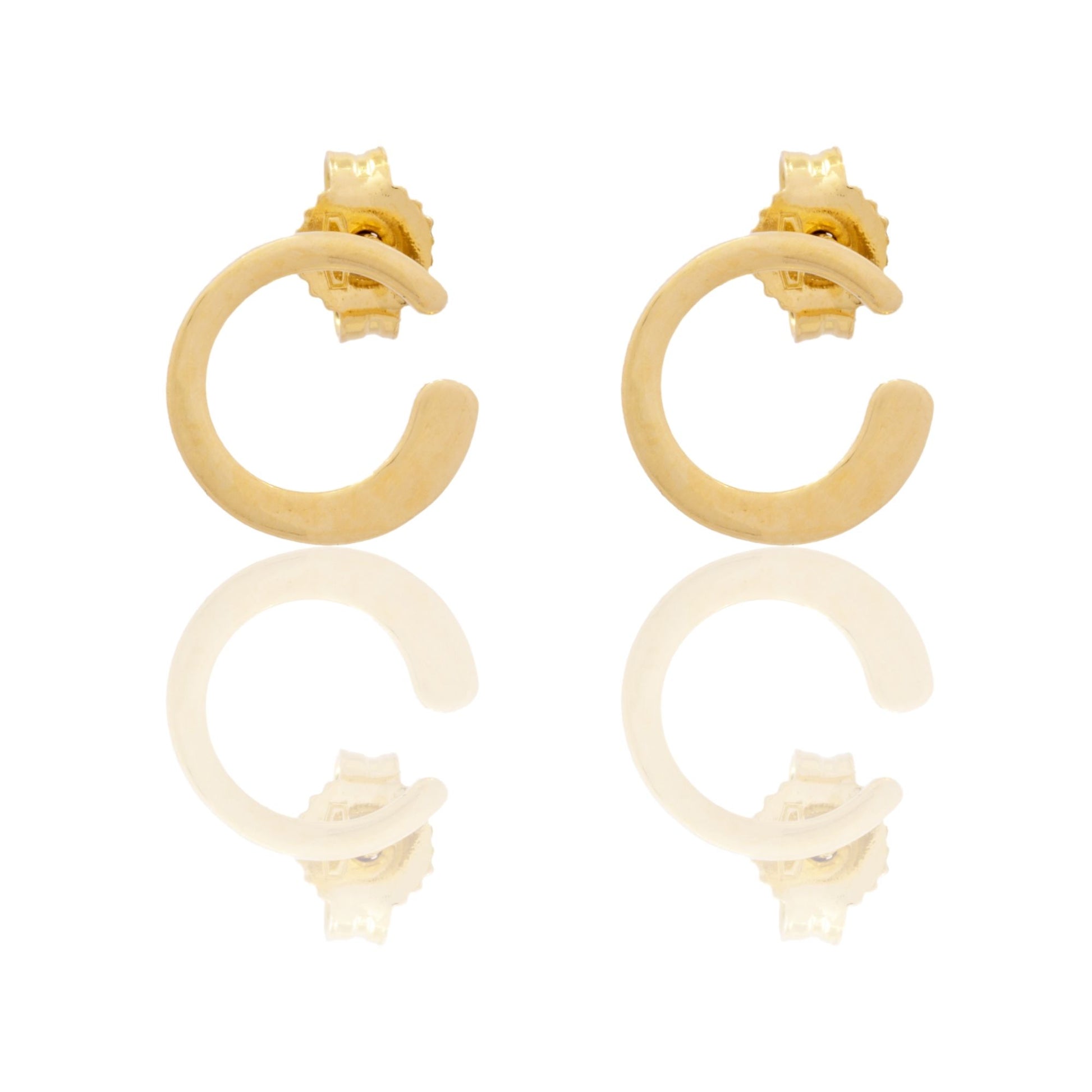 Orecchini Oro Giallo Oro 18 carati Semicerchio Solo Oro