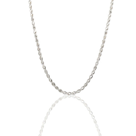 Collana Oro Bianco Oro 18 carati Catena Piatta Solo Oro cm.50