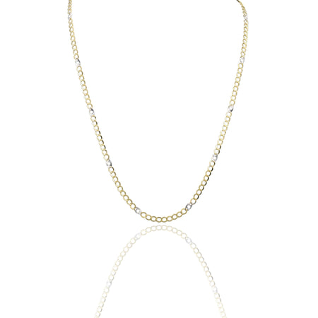Collana Oro Giallo Oro Bianco Oro 18 carati Catena Piatta Solo Oro cm.50