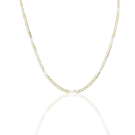 Collana Oro Giallo Oro Bianco Oro 18 carati Catena Piatta Solo Oro cm.50