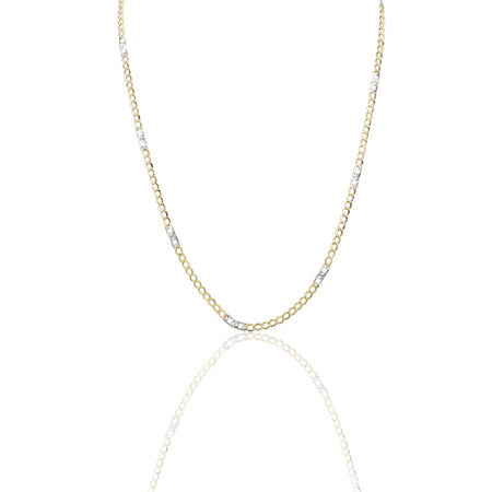 Collana Oro Giallo Oro Bianco Oro 18 carati Catena Piatta Solo Oro cm.50