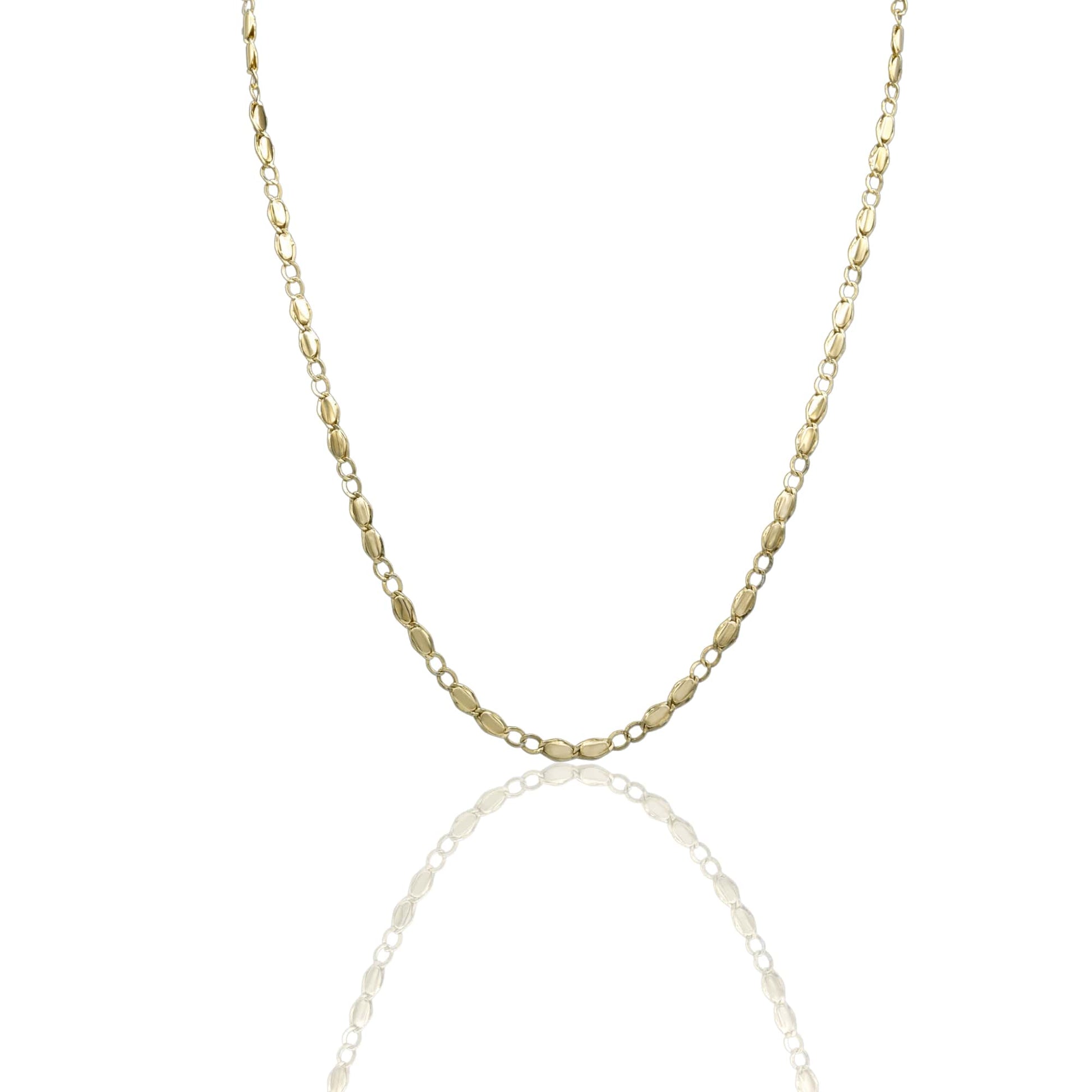 Collana Oro Giallo Oro 18 carati Catena Piatta Solo Oro cm.50