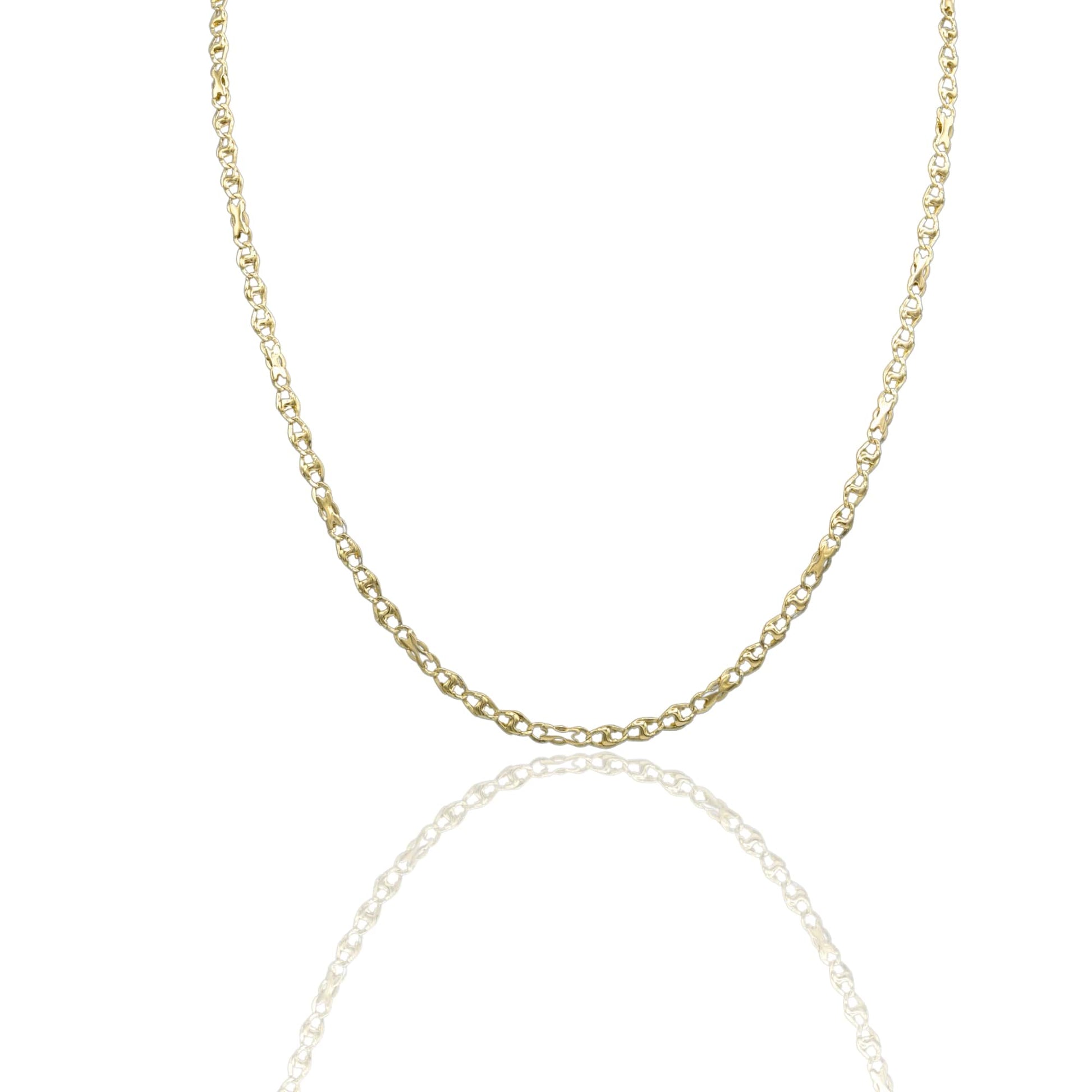 Collana Oro Giallo Oro 18 carati Catena Piatta Solo Oro cm.50
