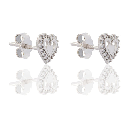 ORECCHINI DONNA DOPPIO CUORE APERTO CON CONTORNO