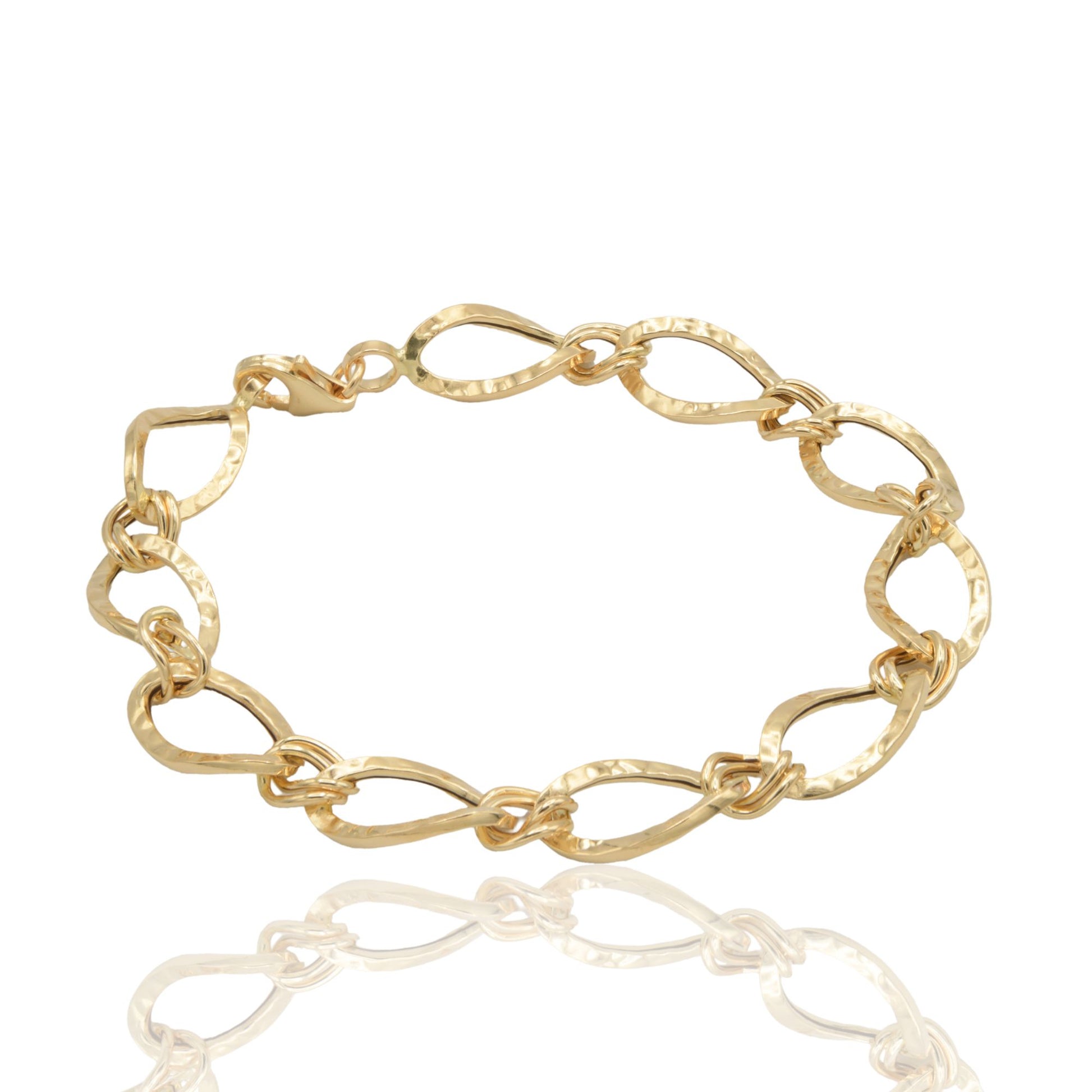 Bracciale Oro Giallo Oro 18 carati Catena Ovali Solo Oro