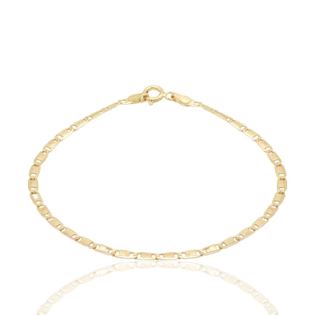 Bracciale Oro Giallo Oro 18 carati Catena Piatta Solo Oro cm. 19