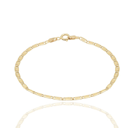 Bracciale Oro Giallo Oro 18 carati Catena Piatta Solo Oro cm. 19