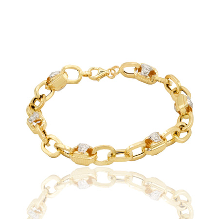 Bracciale Oro Giallo Oro Bianco Oro 18 carati Catena Testa Medusa  Solo Oro