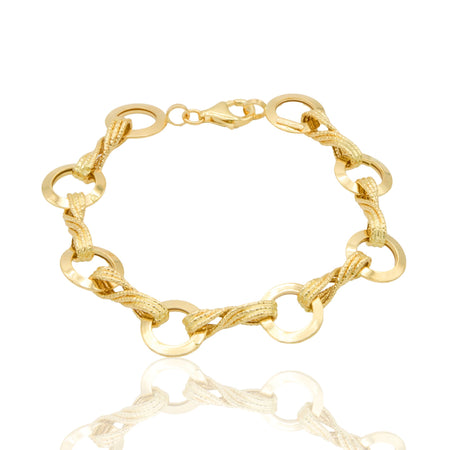 Bracciale Oro Giallo Oro 18 carati Catena Anelletti Infinito Solo Oro