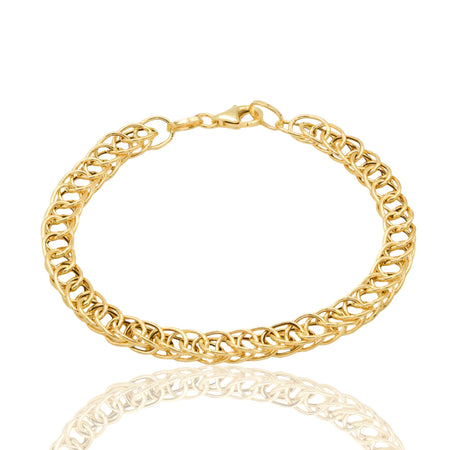 Bracciale Oro Giallo Oro 18 carati Catena Intrecciata Solo Oro cm. 19,5