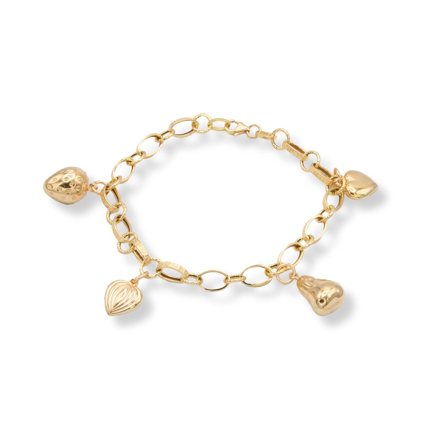 Bracciale Oro Giallo Oro 18 carati Rolo' Ovale Con Pendenti Solo Oro