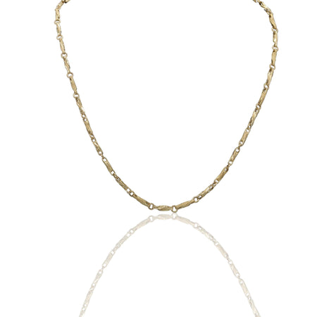 Collana Oro Giallo Oro 18 carati Catena Piatta con greca Solo Oro