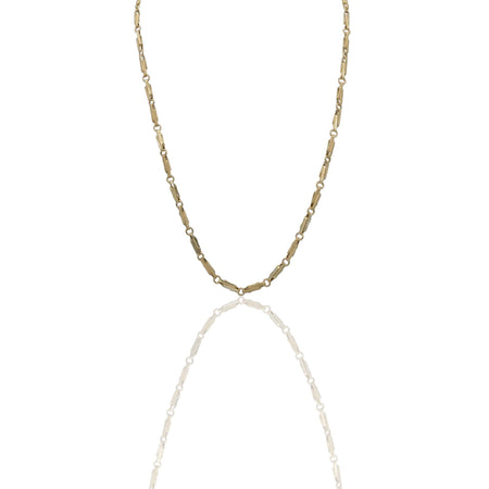 Collana Oro Giallo Oro 18 carati Catena Piatta con greca Solo Oro