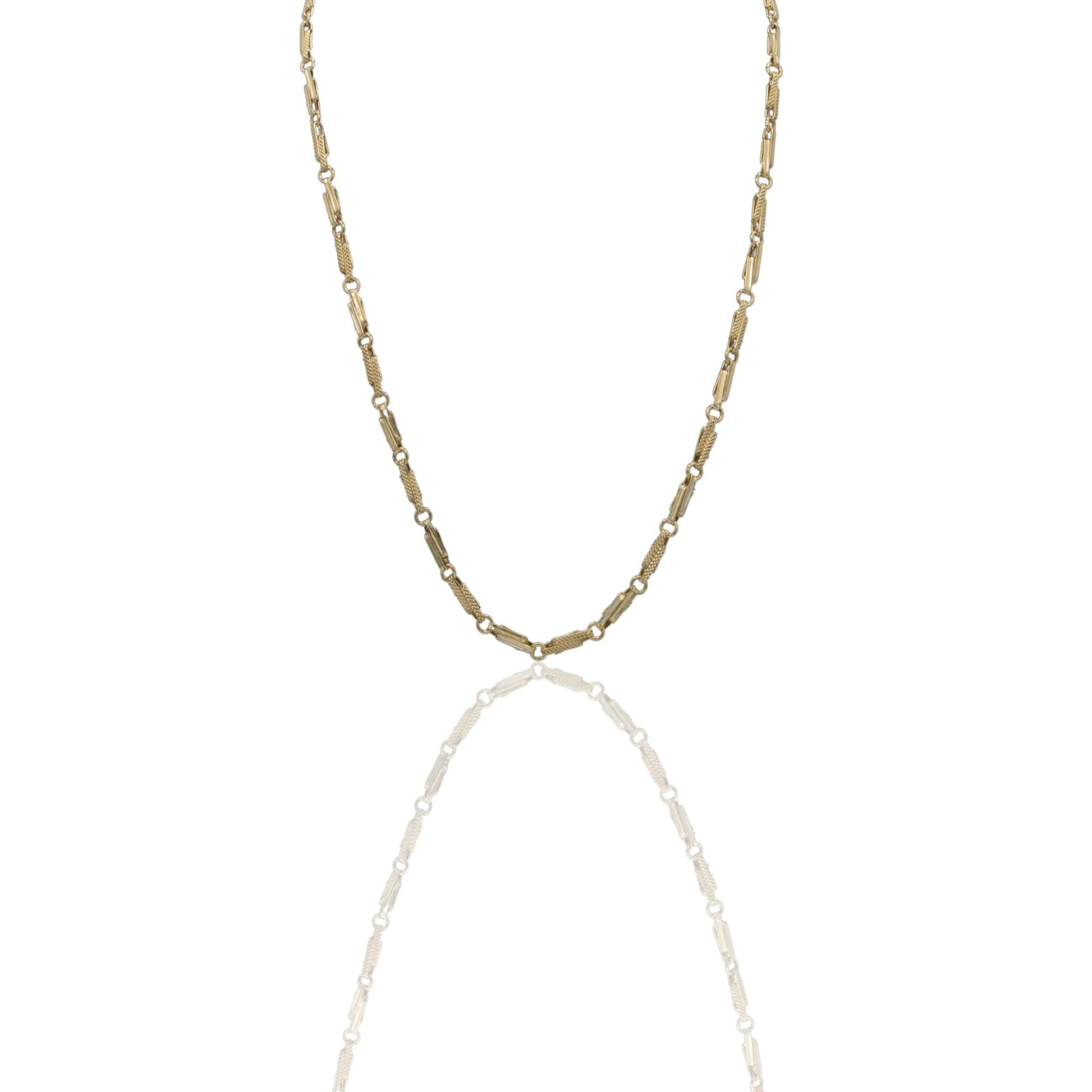 Collana Oro Giallo Oro 18 carati Catena Piatta con greca Solo Oro