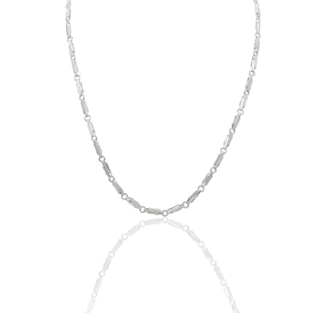 Collana Oro Bianco Oro 18 carati Catena Piatta Solo Oro