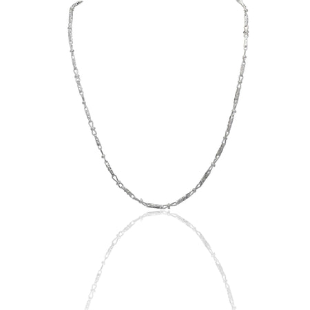 Collana Oro Bianco Oro 18 carati Catena Piatta Solo Oro