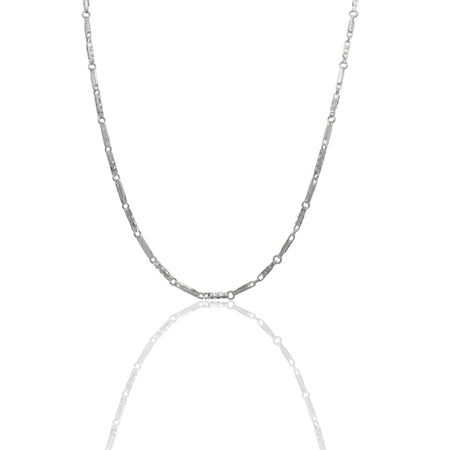Collana Oro Bianco Oro 18 carati Catena Piatta Solo Oro
