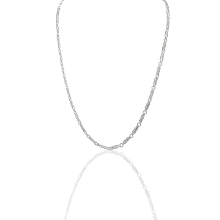 Collana Oro Bianco Oro 18 carati Catena Piatta Solo Oro