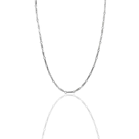 Collana Oro Bianco Oro 18 carati Catena Piatta Solo Oro