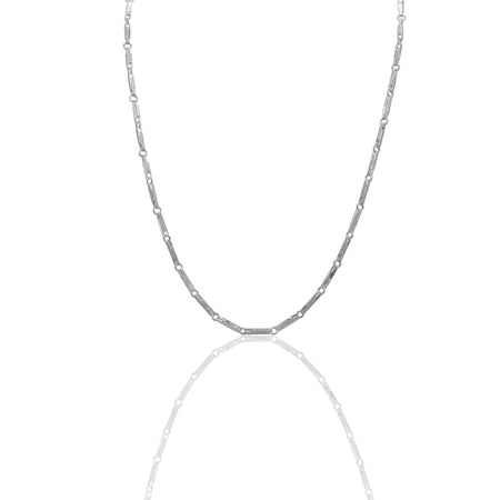 Collana Oro Bianco Oro 18 carati Catena Piatta Solo Oro
